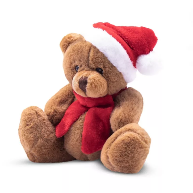 Pluszowy miś świąteczny | Nathan Brown - brązowo-czerwony (HE261-56)
