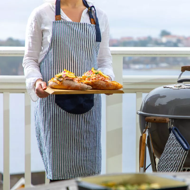 Fartuch Lord Nelson Victory w paski - ciemnoniebiesko / biały (LT54037-N1001)