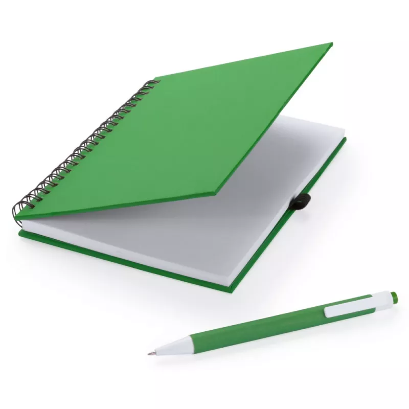 Notatnik ok. A5 z długopisem - zielony (V2795-06)
