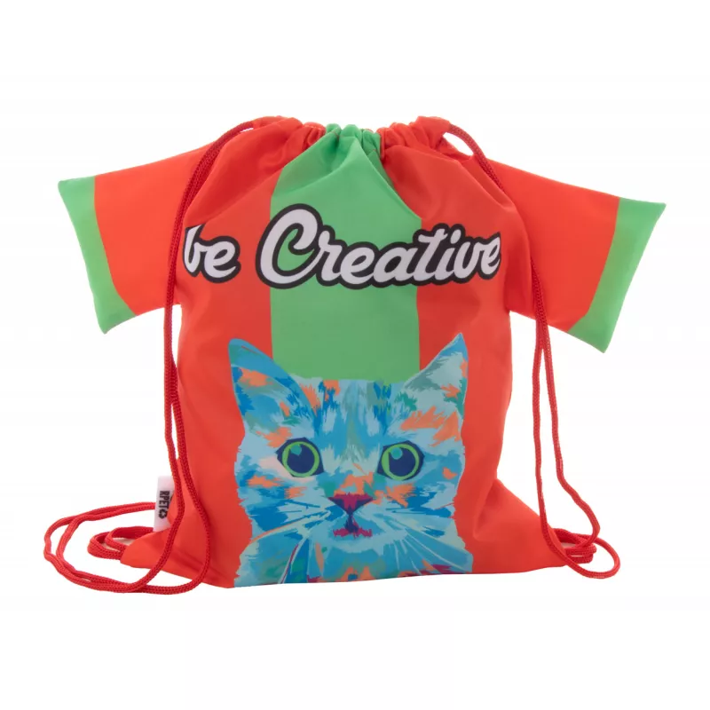 CreaDraw T Kids RPET personalizowany worek ze sznurkami dla dzieci - czerwony (AP716553-05)