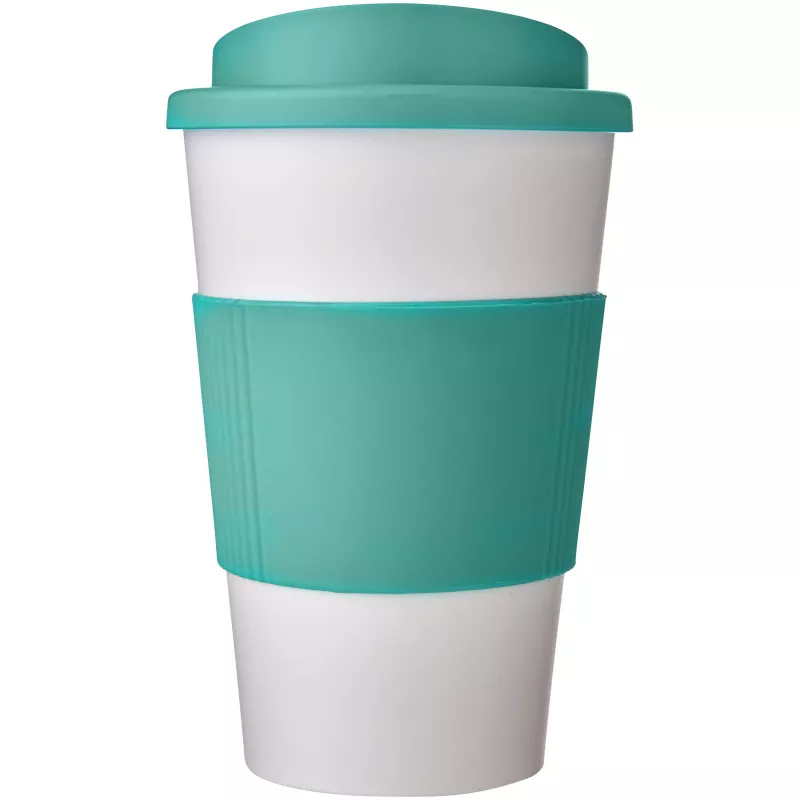 Kubek termiczny z serii Americano® o pojemności 350 ml z uchwytem - Biały-Morski (21000229)