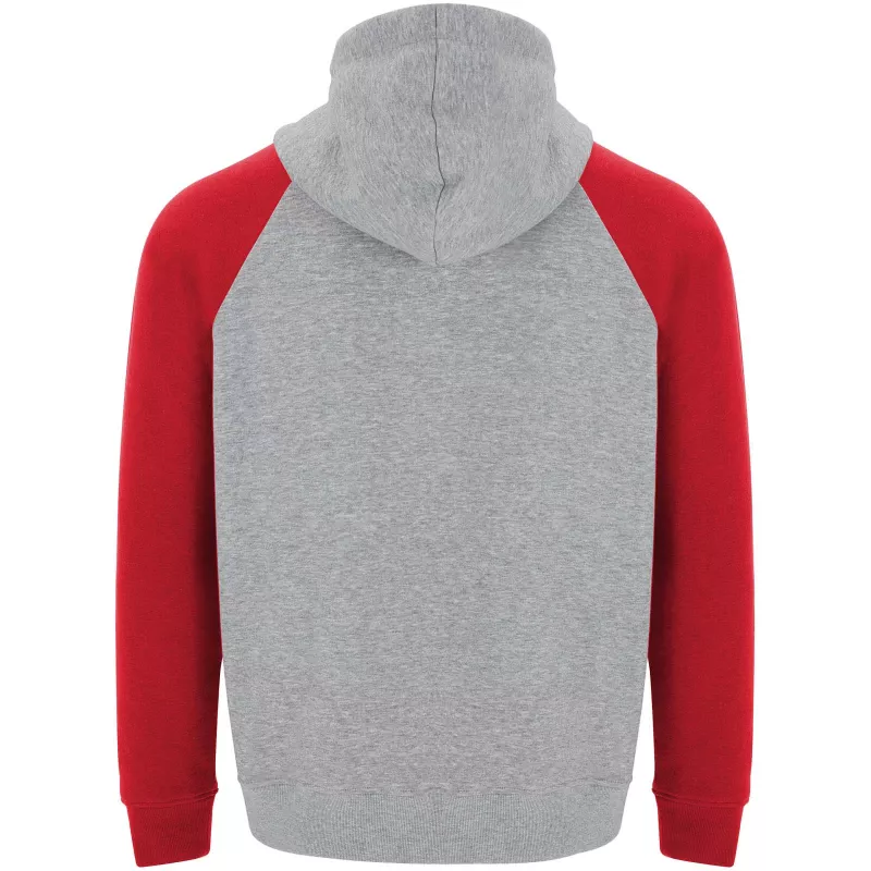 Badet dwukolorowa bluza z kapturem unisex - Czerwony-Szary melanż (R1058-H_GREY-RED)