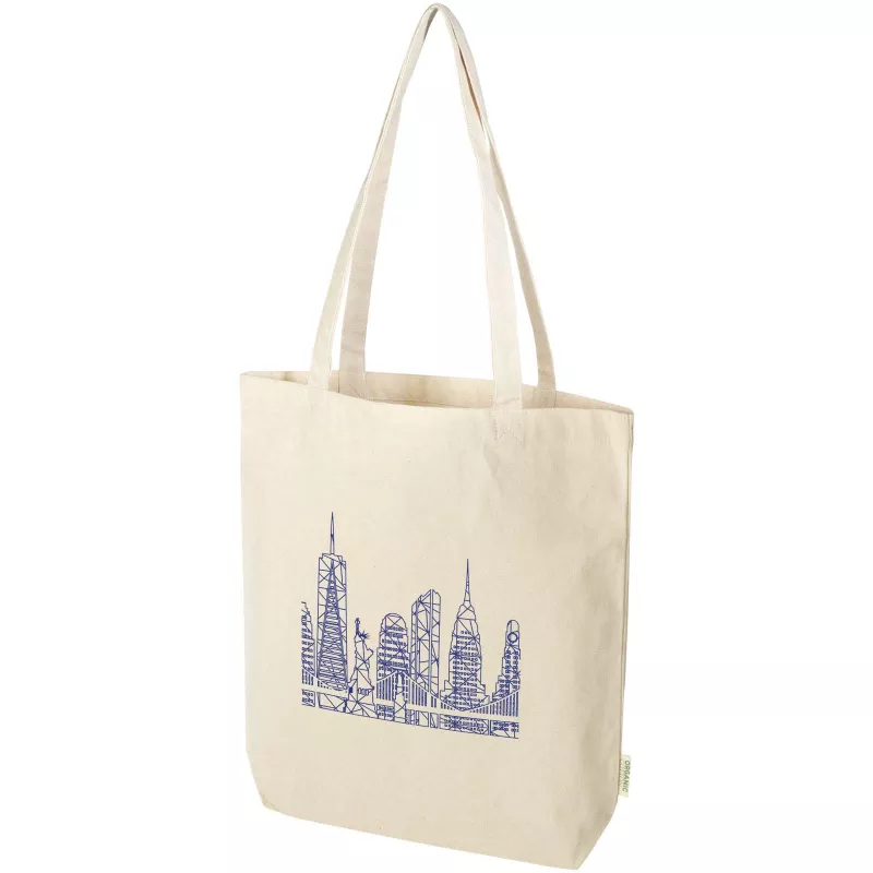 Odisha organiczna torba na zakupy z szerokim dnem z certyfikatem OCS o gramaturze 180 g/m², 11 l  - Piasek pustyni (12078206)