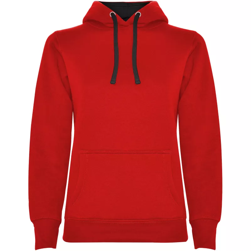 Damska bluza z kapturem 280 g/m² Roly Urban Women - Red / Black (R1068-REDBLACK)