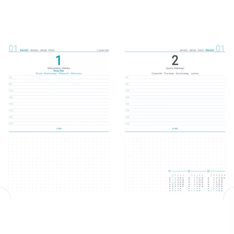 Kalendarz książkowy A5 DZIENNY bez registrów SERENE - różne kolory (K-BSV-575.D)
