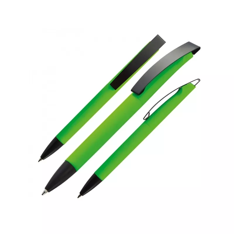 Długopis plastikowy z metalowym klipem BRESCIA - jasnozielony (009929)