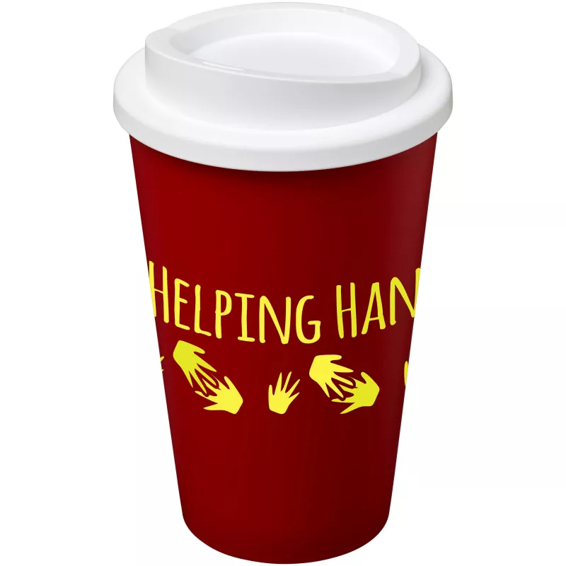 Kubek termiczny z serii Americano® o pojemności 350 ml - Biały-Czerwony (21000117)