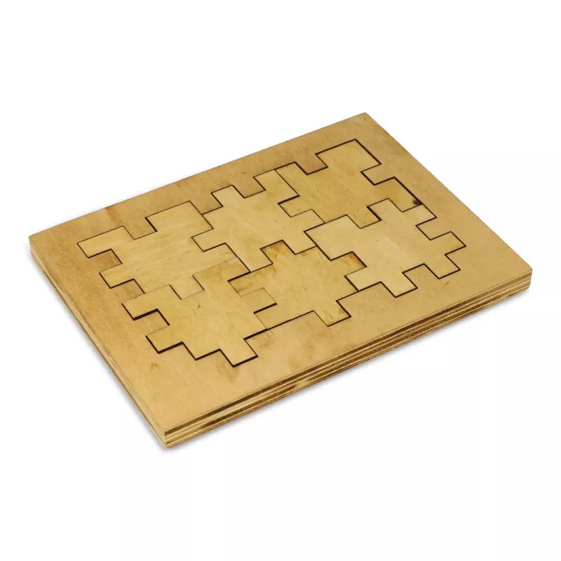 Drewniana kostka puzzle - drewniany / jasny (LT90758-N9393)