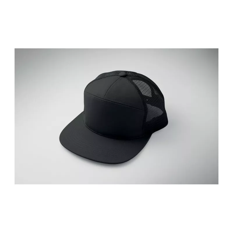 Czapka z płaskim daszkiem 7-panelowa BEAD - Czarny (MO2866-03)