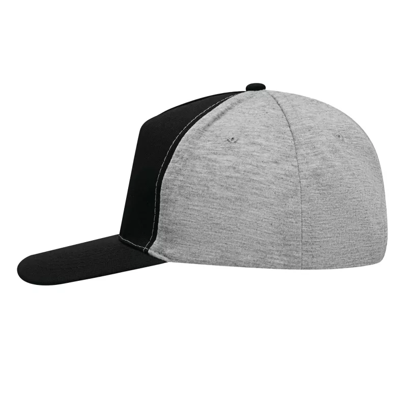5 segmentowa czapka baseballowa - czarny, szary (56-0701603)