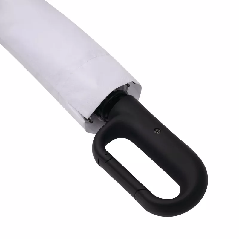 Automatyczna, wiatroodporna parasolka kieszonkowa z pokrowcem w dopasowanym kolorze - biały (56-0101502)