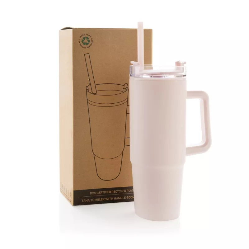 Kubek podróżny 900 ml Tana, plastik z recyklingu - różowy (P437.1014)