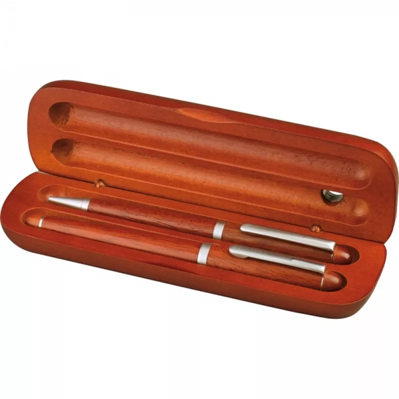 Zestaw piśmienny długopis i pióro wieczne JONATHAN - brązowy (1401601)