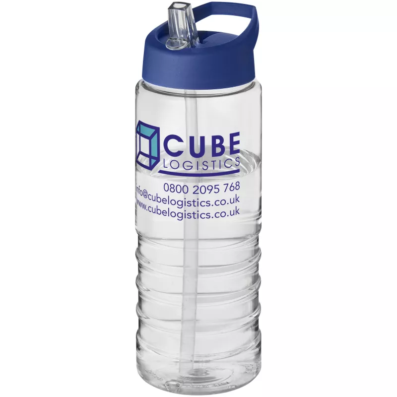 Bidon H2O Treble o pojemności 750 ml z wieczkiem z dzióbkiem - Niebieski-Przezroczysty (21087706)
