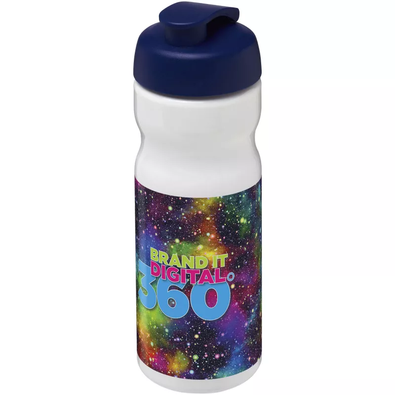 Bidon H2O Base® o pojemności 650 ml z wieczkiem zaciskowym - Biały-Niebieski (21004517)