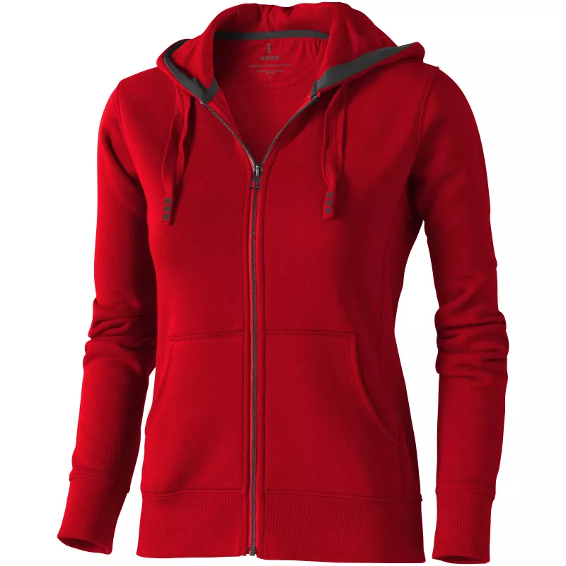 Rozpinana bluza damska z kapturem Arora - Czerwony (38212-RED)