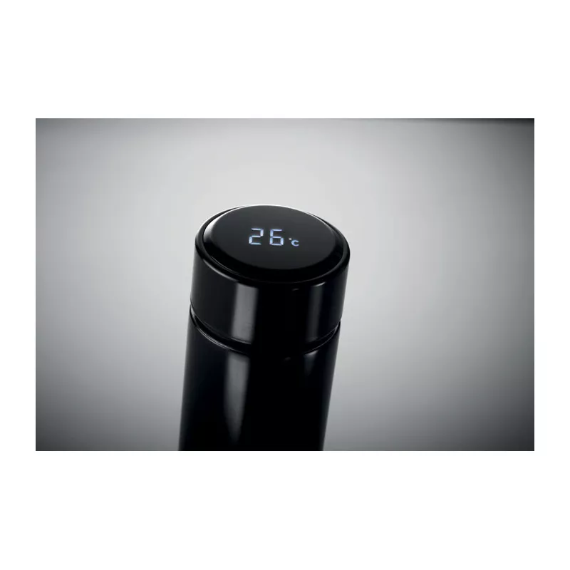 Butelka termiczna z termometrem LED 450 ml POLE - Czarny (MO9796-03)