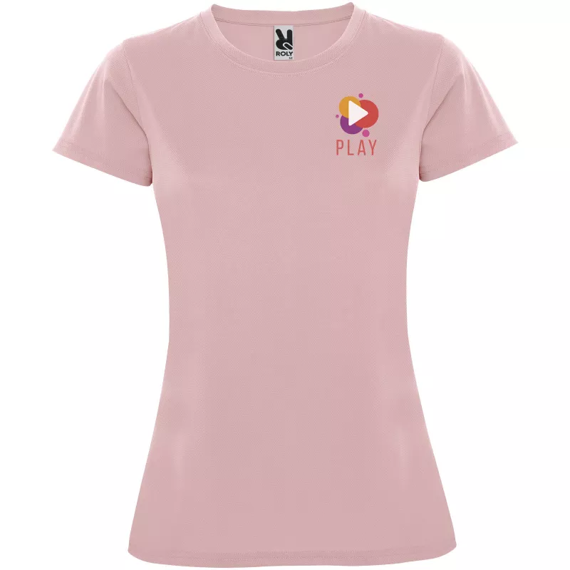 Damska koszulka poliestrowa 150 g/m² ROLY MONTECARLO WOMAN 0423 - Jasnoróżowy (R0423-L_PINK)