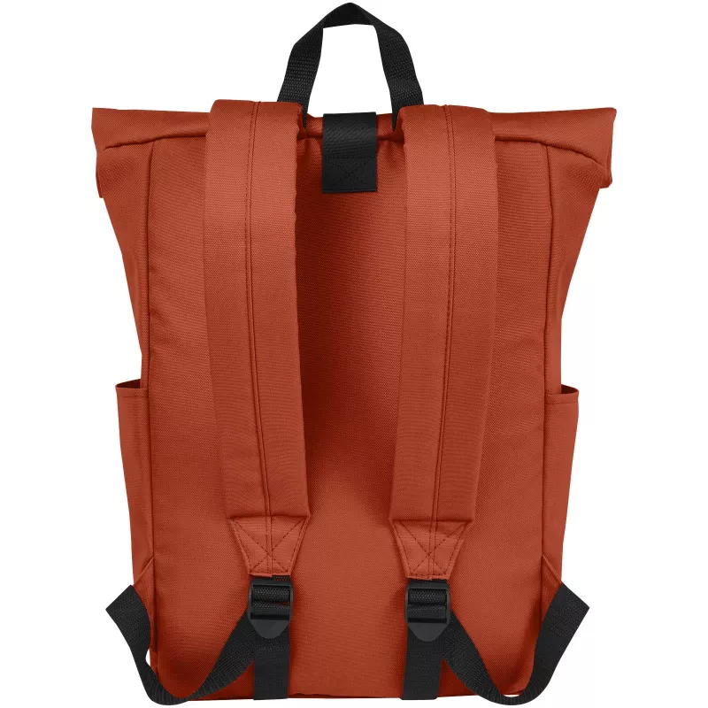 Byron plecak na laptopa 15,6 cala z tworzywa RPET z certyfikatem GRS z zawijanym zamknięciem, 18 l - Brick (12065932)