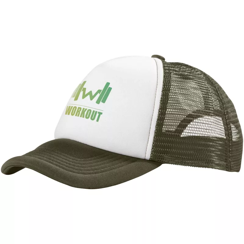 Czapka 5-panelowa Trucker - Biały-Leśny zielony (11106964)