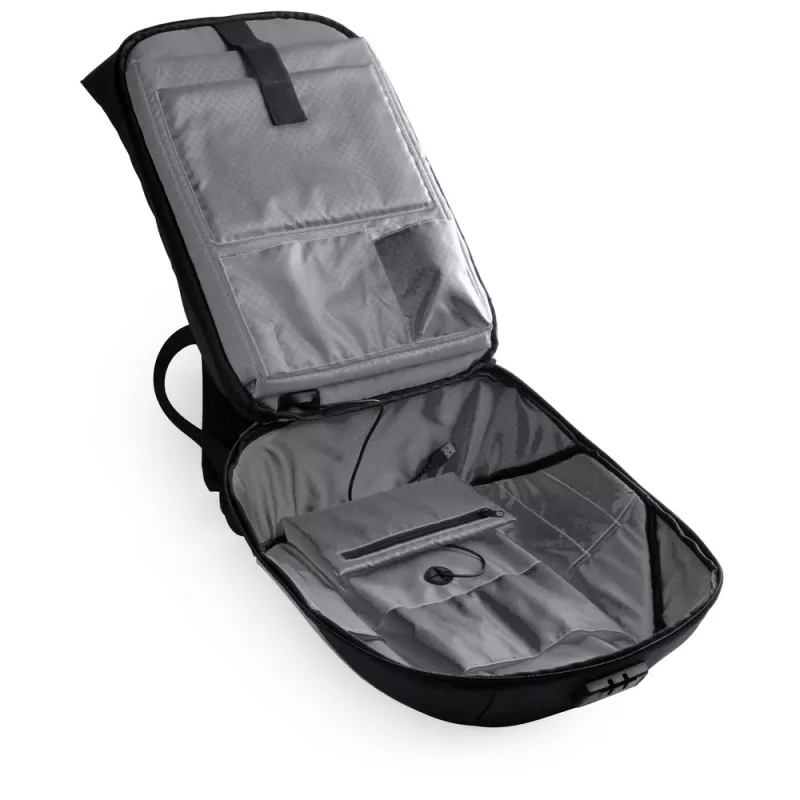 Nieprzemakalny plecak na laptopa 15" i tablet 10", ładowarka słoneczna 6.5W - szary (V0713-19)