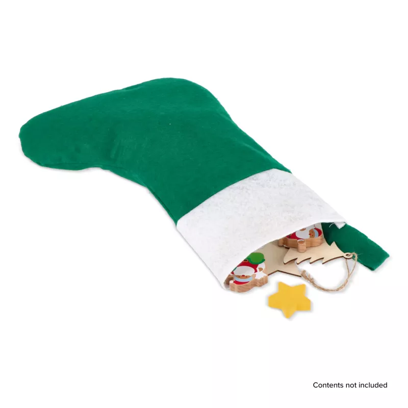 Filcowa pończocha świąteczna 43 cm - biało / zielony (LT90274-N0131)