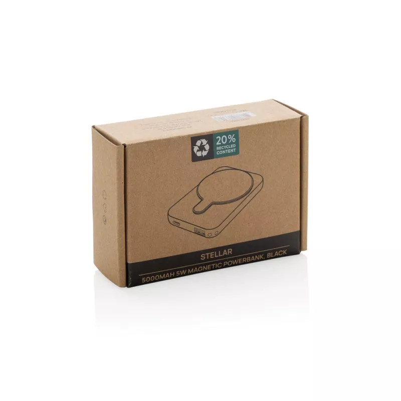 Magnetyczny bezprzewodowy power bank 5000 mAh, 5W Stellar - czarny (P322.5901)