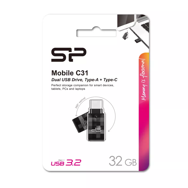 Pendrive Mobile C31, 128GB 3.0 Silicon Power - czarny (EG 816803 32GB)