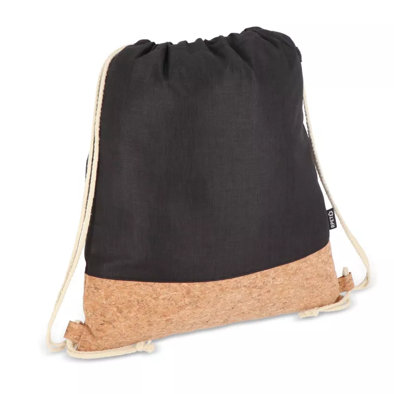 Worek ze sznurkiem R-PET i korek 35 x 40 cm - czarny (LT91392-N0002)
