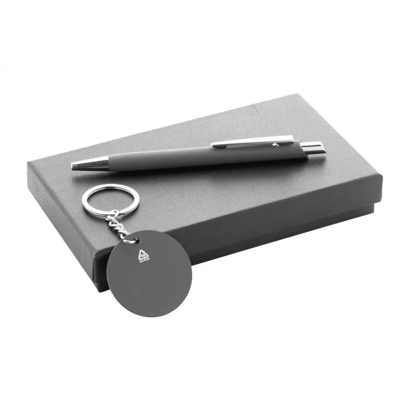 Miroset zestaw długopis i brelok - ciemno szary (AP808181-80)