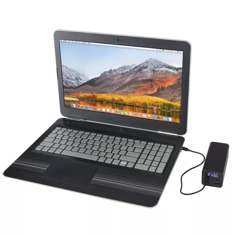Acamar powerbank do laptopa o pojemności 20 000 mAh i mocy 70 W z aluminium z recyklingu - Czarny (12444090)