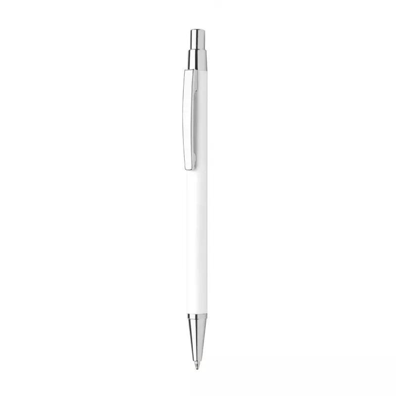 Długopis metalowy z lustrzanym grawerem Chromy - biały (AP845173-01)