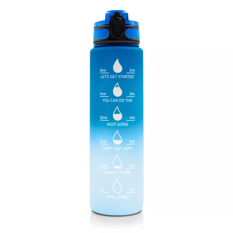 Butelka sportowa 1000 ml Air Gifts z miarką motywacyjną | Kayleigh - granatowy (V2144-04)