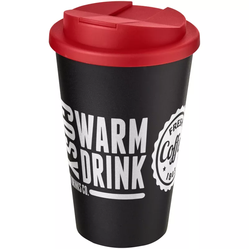 Americano® 350 ml tumbler with spill-proof lid - Czarny-Czerwony (21069516)