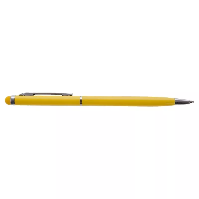 Długopis metalowy matowy z touch pen-em | Dennis - żółty (V1637-08)