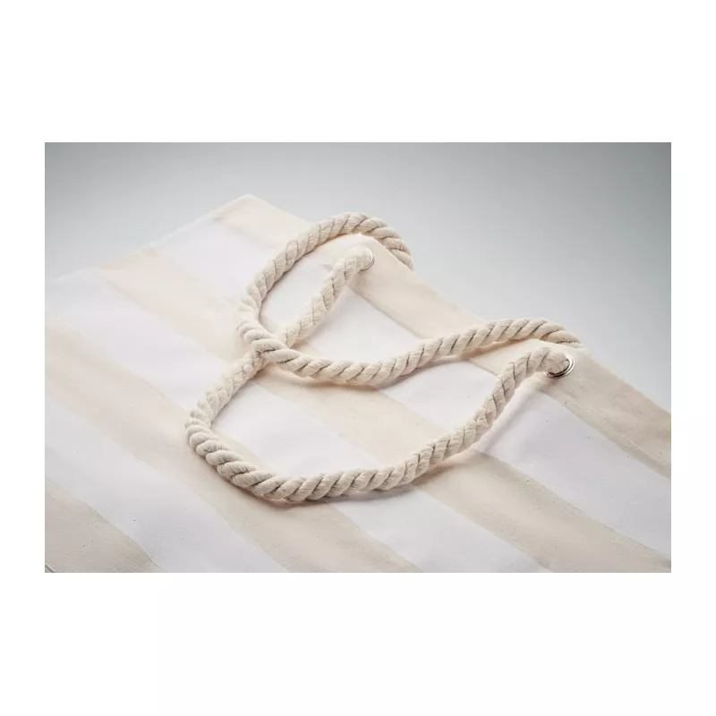 Torba plażowa bawełniana 220 g/m² HEAVEN STRIPE - Bialy (MO2126-06)