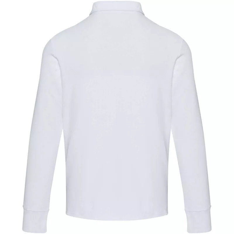 Zeus koszulka polo z zamkiem do połowy i długimi rękawami, uniseks - Biały (39551-WHITE)