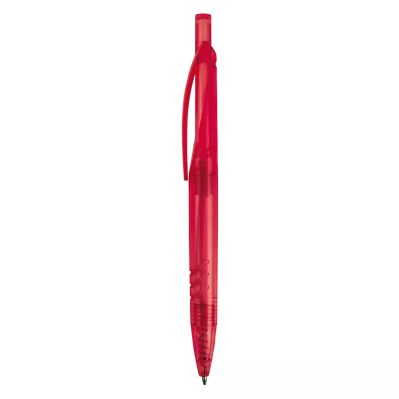 Długopis z plastiku z recyklingu - czerwony transparentny (LT87547-N0421)