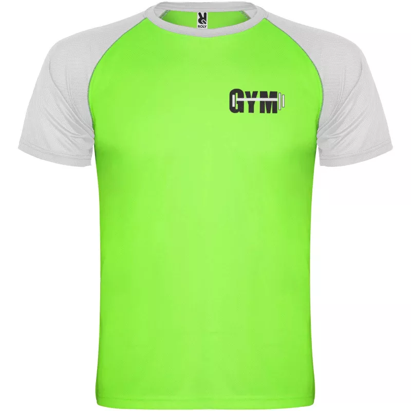 Indianapolis sportowa koszulka unisex z krótkim rękawem - Biały-Fluor Green (R6650-FLGREEN-WHITE)