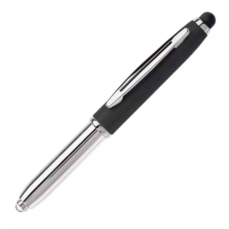 Długopis Stylus Shine z touch penem i z latarką - czarny (LT87794-N0002)