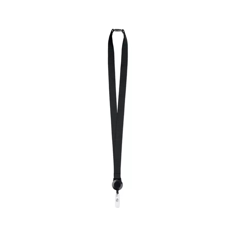 Smycz z wysuwanym uchwytem ZIP LANYARD - Czarny (MO9852-03)