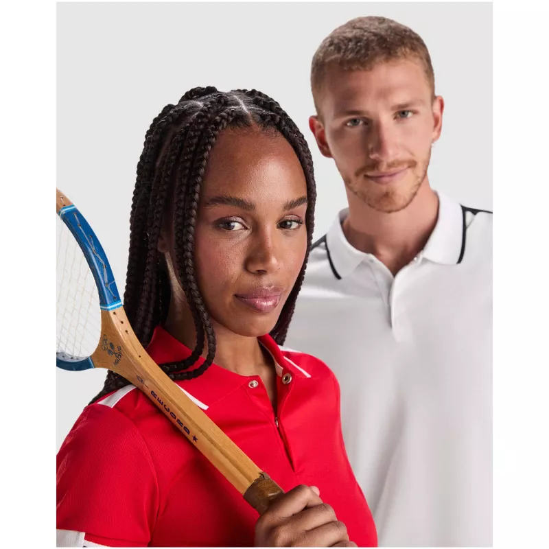 Tamil sportowa koszulka damska polo z krótkim rękawem - Biały-Navy Blue (R0409-NAVYBLUE-WHITE)