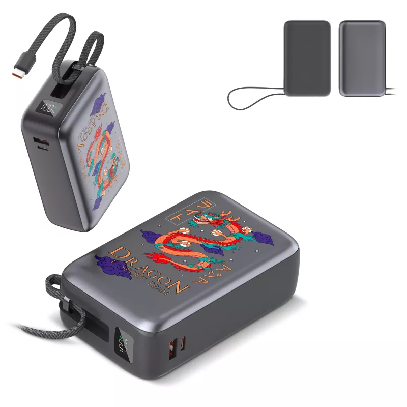 Powerbank Nova Laptop 65 W z wbudowanym kablem USB-C 30000 mAh - ciemnoszary (LT95520-N0060)