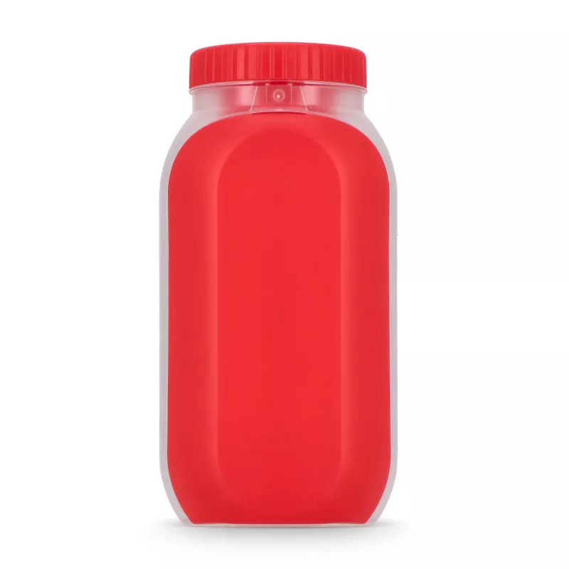 Pudełko na lunch z przegródką na sos, z łyżką i widelcem - czerwony (LT90427-N0021)
