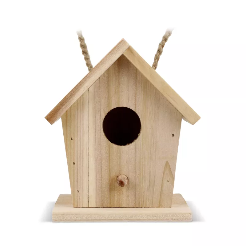 Mała budka dla ptaków wykonana z drewna FSC - naturalny-t (LT94572-N0094)