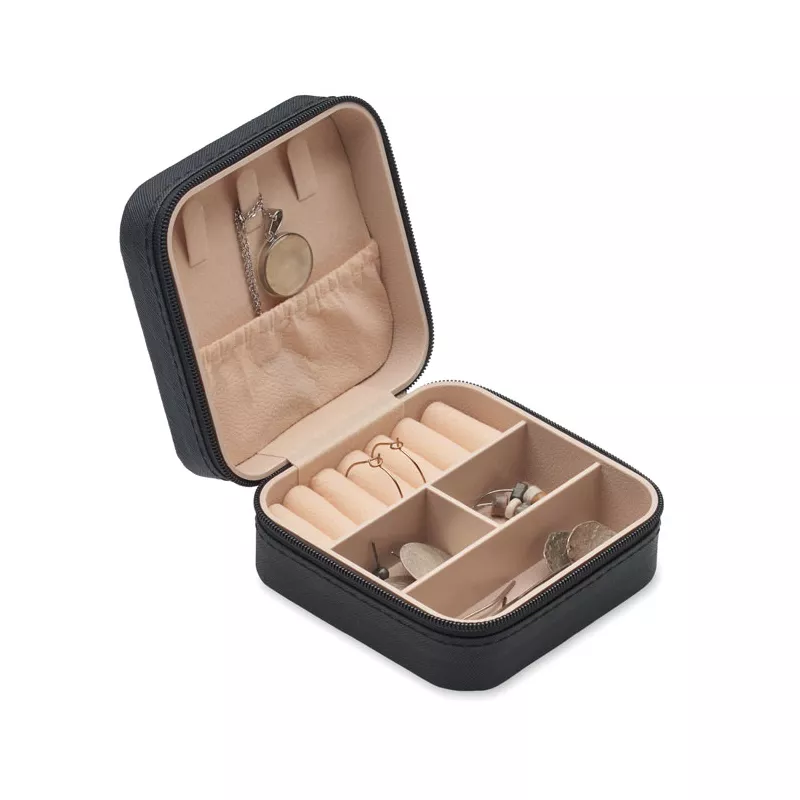 Szkatułka podróżna na biżuterię z PU JULBOX - Czarny (MO3146-03)