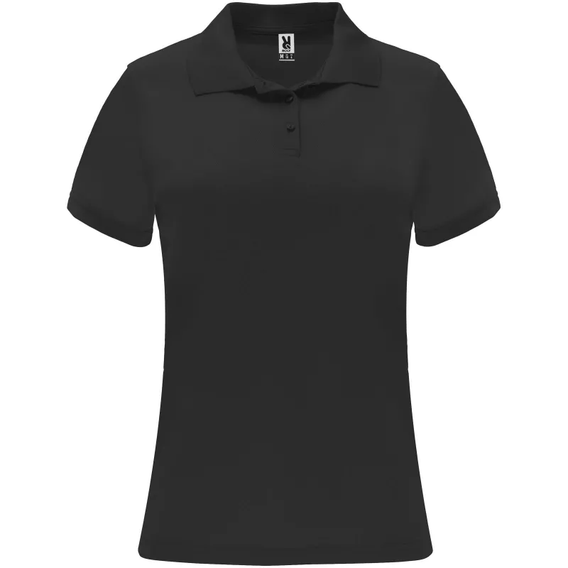 Damska sportowa koszulka polo z poliestru 150 g/m² ROLY MONZHA WOMAN 0410 - Czarny (R0410-BLACK)