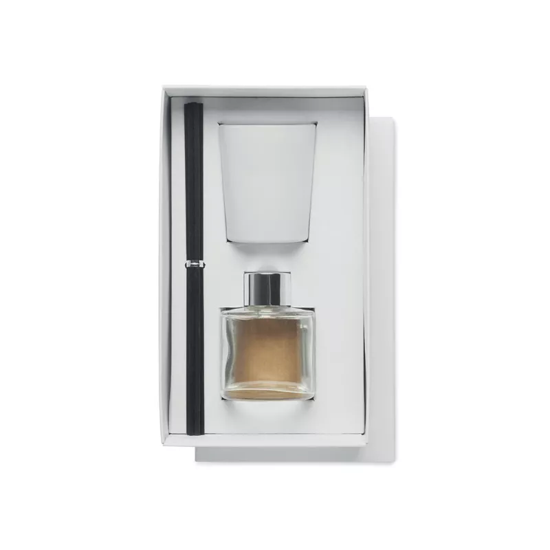 Dyfuzor zapachowy waniliowy 40 ml ze świecą KALOMA SET - Bialy (MO3118-06)