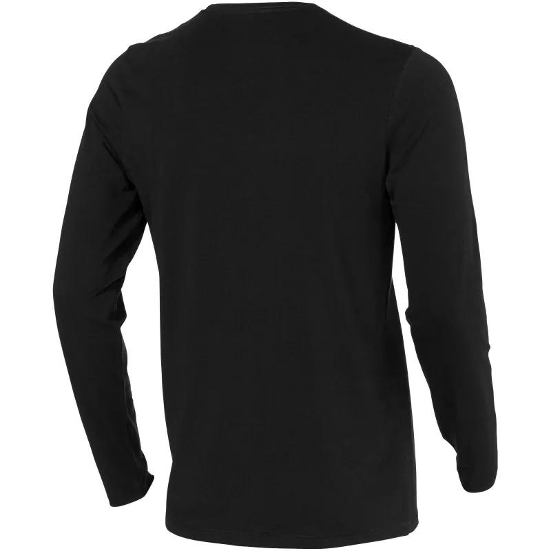 Męski T-shirt organiczny Ponoka z długim rękawem - Czarny (38018-BLACK)