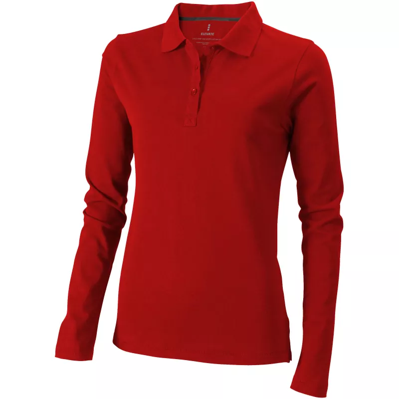 Damskie polo Oakville z długim rękawem - Czerwony (38087-RED)